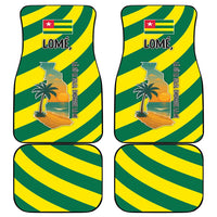 Lome Togo Sunset Car Mats with Palm Trees and Ocean Embrace Design