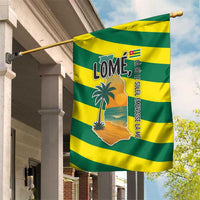 Lome Togo Sunset Garden Flag with Palm Trees and Ocean Embrace Design