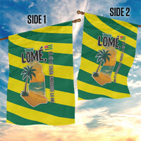 Lome Togo Sunset Garden Flag with Palm Trees and Ocean Embrace Design