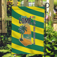 Lome Togo Sunset Garden Flag with Palm Trees and Ocean Embrace Design