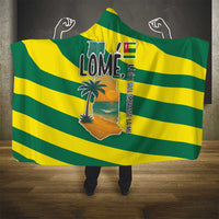 Lome Togo Sunset Hooded Blanket with Palm Trees and Ocean Embrace Design