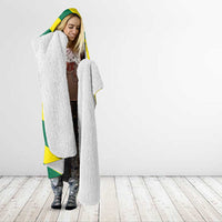 Lome Togo Sunset Hooded Blanket with Palm Trees and Ocean Embrace Design