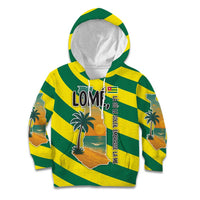 Lome Togo Sunset Kid Hoodie with Palm Trees and Ocean Embrace Design