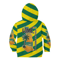 Lome Togo Sunset Kid Hoodie with Palm Trees and Ocean Embrace Design