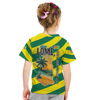 Lome Togo Sunset Kid T Shirt with Palm Trees and Ocean Embrace Design