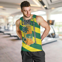 Lome Togo Sunset Men Tank Top with Palm Trees and Ocean Embrace Design