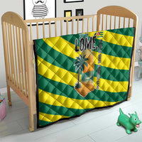 Lome Togo Sunset Quilt with Palm Trees and Ocean Embrace Design