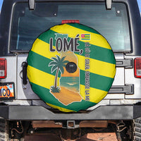 Lome Togo Sunset Spare Tire Cover with Palm Trees and Ocean Embrace Design