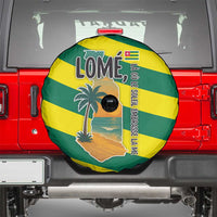 Lome Togo Sunset Spare Tire Cover with Palm Trees and Ocean Embrace Design