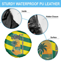 Lome Togo Sunset Spare Tire Cover with Palm Trees and Ocean Embrace Design
