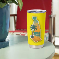 Lome Togo Sunset Tumbler Cup with Palm Trees and Ocean Embrace Design