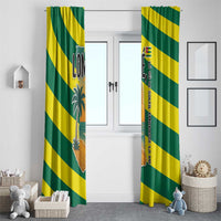 Lome Togo Sunset Window Curtain with Palm Trees and Ocean Embrace Design