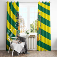 Lome Togo Sunset Window Curtain with Palm Trees and Ocean Embrace Design