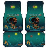 Togo Futuristic Afrocentric Woman Car Mats with Flag and Stars Design
