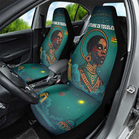 Togo Futuristic Afrocentric Woman Car Seat Cover with Flag and Stars Design