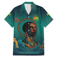 Togo Futuristic Afrocentric Woman Family Matching Mermaid Dress and Hawaiian Shirt with Flag and Stars Design