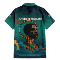 Togo Futuristic Afrocentric Woman Family Matching Mermaid Dress and Hawaiian Shirt with Flag and Stars Design