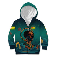 Togo Futuristic Afrocentric Woman Kid Hoodie with Flag and Stars Design