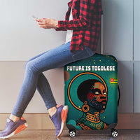 Togo Futuristic Afrocentric Woman Luggage Cover with Flag and Stars Design
