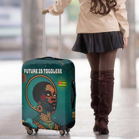 Togo Futuristic Afrocentric Woman Luggage Cover with Flag and Stars Design