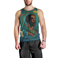 Togo Futuristic Afrocentric Woman Men Tank Top with Flag and Stars Design