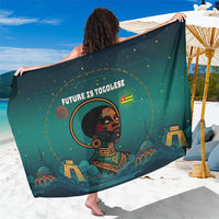Togo Futuristic Afrocentric Woman Sarong with Flag and Stars Design