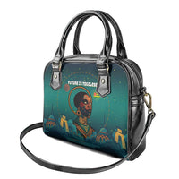 Togo Futuristic Afrocentric Woman Shoulder Handbag with Flag and Stars Design