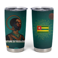 Togo Futuristic Afrocentric Woman Tumbler Cup with Flag and Stars Design