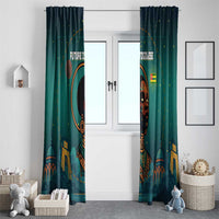 Togo Futuristic Afrocentric Woman Window Curtain with Flag and Stars Design