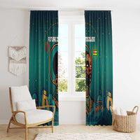 Togo Futuristic Afrocentric Woman Window Curtain with Flag and Stars Design