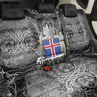 Icelandic Coat of Arms Back Car Seat Cover Viking Knotwork and National Flag Design