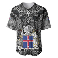 Icelandic Coat of Arms Baseball Jersey Viking Knotwork and National Flag Design
