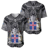 Icelandic Coat of Arms Baseball Jersey Viking Knotwork and National Flag Design