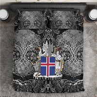 Icelandic Coat of Arms Bedding Set Viking Knotwork and National Flag Design