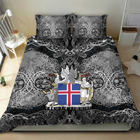 Icelandic Coat of Arms Bedding Set Viking Knotwork and National Flag Design
