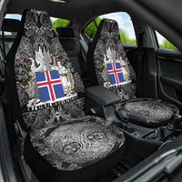 Icelandic Coat of Arms Car Seat Cover Viking Knotwork and National Flag Design