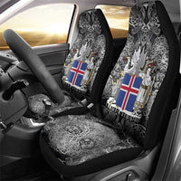Icelandic Coat of Arms Car Seat Cover Viking Knotwork and National Flag Design