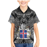 Icelandic Coat of Arms Family Matching Mermaid Dress and Hawaiian Shirt Viking Knotwork and National Flag Design