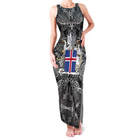 Icelandic Coat of Arms Family Matching Tank Maxi Dress and Hawaiian Shirt Viking Knotwork and National Flag Design