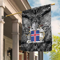 Icelandic Coat of Arms Garden Flag Viking Knotwork and National Flag Design