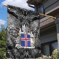 Icelandic Coat of Arms Garden Flag Viking Knotwork and National Flag Design