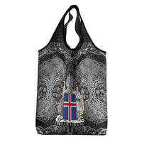 Icelandic Coat of Arms Grocery Bag Viking Knotwork and National Flag Design