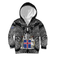 Icelandic Coat of Arms Kid Hoodie Viking Knotwork and National Flag Design