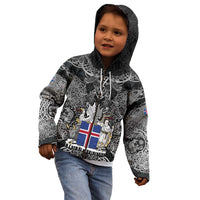 Icelandic Coat of Arms Kid Hoodie Viking Knotwork and National Flag Design