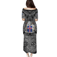 Icelandic Coat of Arms Puletasi Viking Knotwork and National Flag Design