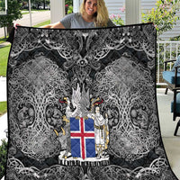 Icelandic Coat of Arms Quilt Viking Knotwork and National Flag Design
