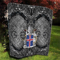 Icelandic Coat of Arms Quilt Viking Knotwork and National Flag Design