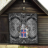 Icelandic Coat of Arms Quilt Viking Knotwork and National Flag Design