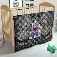Icelandic Coat of Arms Quilt Viking Knotwork and National Flag Design