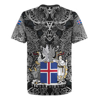 Icelandic Coat of Arms Rugby Jersey Viking Knotwork and National Flag Design